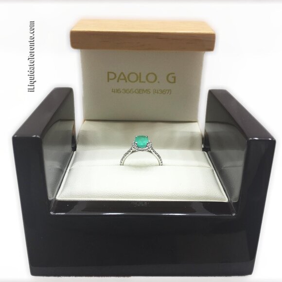 Natural Colombian Green Emerald & 14K Halo Diamond Ring. 1.55 CTW Appraisal - Picture 9 of 12